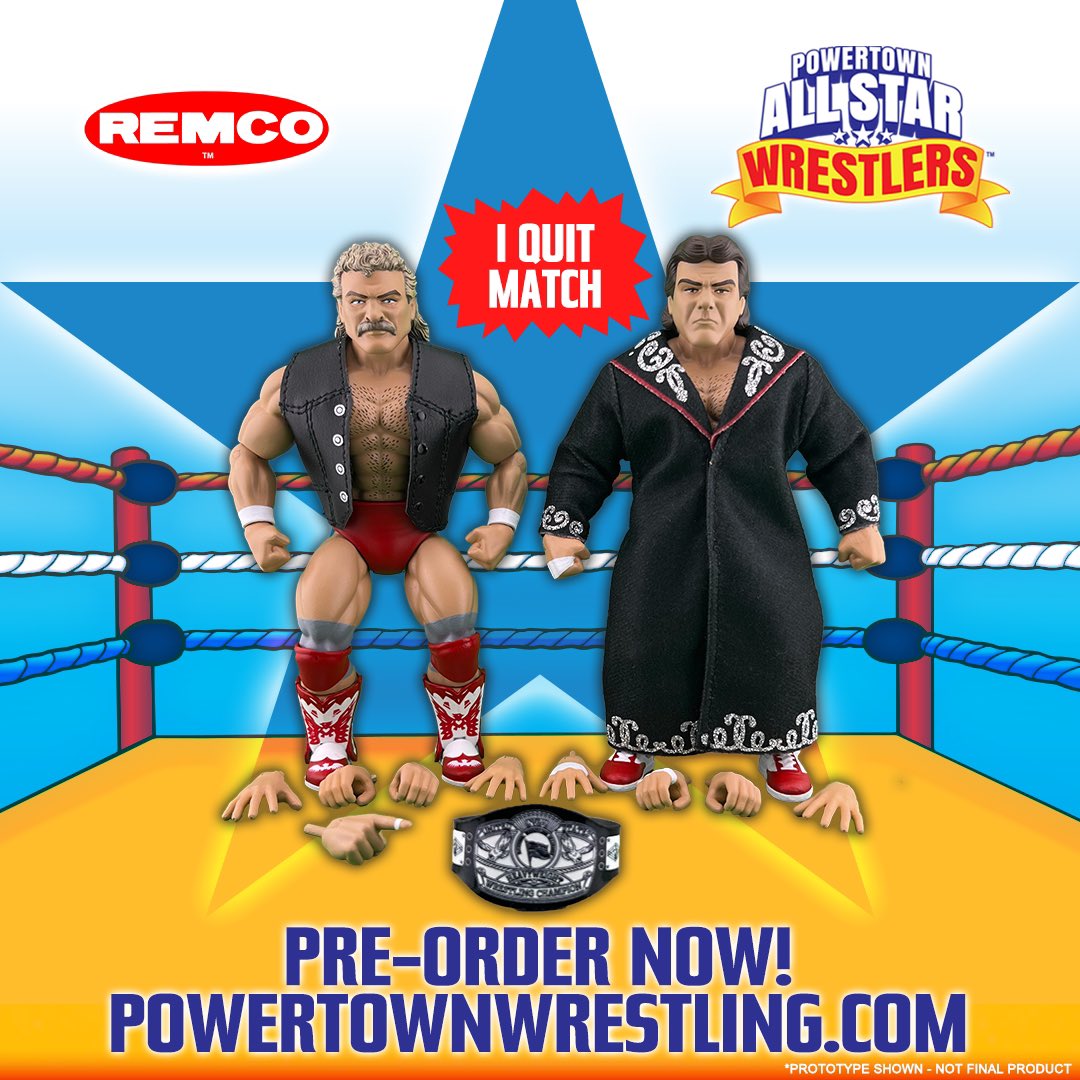 PowerTown Wrestling (@_powertown) on Twitter photo Pre-orders are now OPEN at powertownwrestling.com for <a href="/RemcoToy/">@RemcoToy - Official Remco™ Toys</a> PowerTown AllStar Wrestlers Series 1!
Check out the iconic "I Quit" Match 2-pack, <a href="/therealmagnumta/">Terry Allen</a> & Tully Blanchard featuring softgoods entrance attire, interchangeable hands, and championship belt! Pre-orders are now OPEN at powertownwrestling.com for <a href="/RemcoToy/">@RemcoToy - Official Remco™ Toys</a> PowerTown AllStar Wrestlers Series 1!
Check out the iconic "I Quit" Match 2-pack, <a href="/therealmagnumta/">Terry Allen</a> & Tully Blanchard featuring softgoods entrance attire, interchangeable hands, and championship belt!