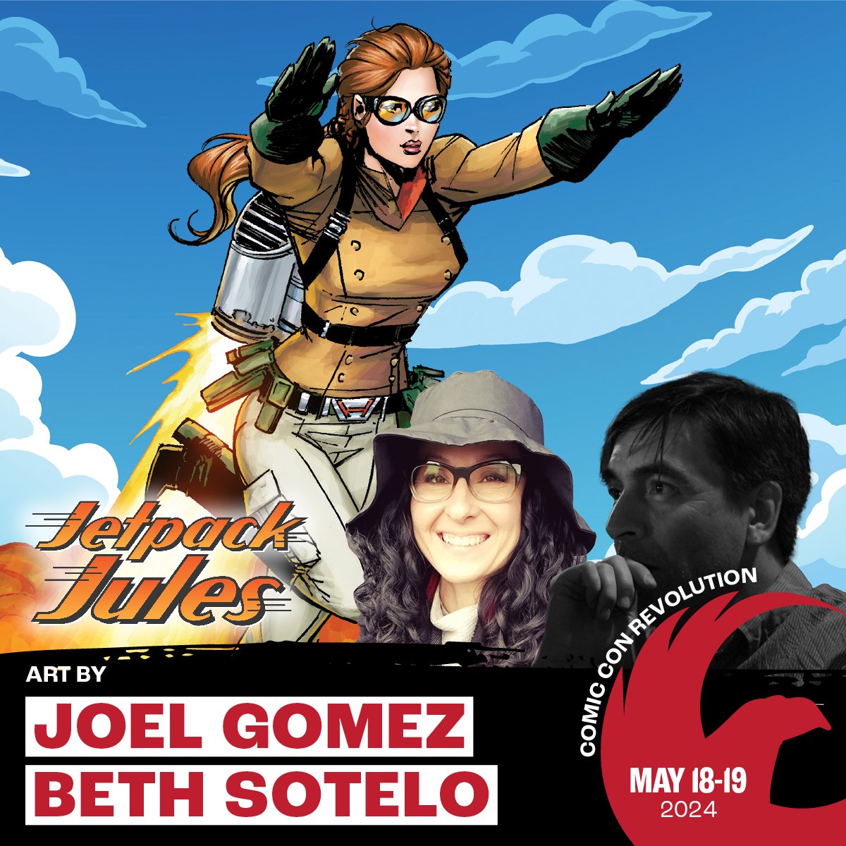 ComicConRvltn's tweet photo. π We're excited to debut this year's #JetpackJules design by #ComicConRevolution guests @J0ELG & @Midimew! Meet them as part of our fan favorite #ArtistAlley.
Tix: https://t.co/FDH6TDJW07
#comiccon #inlandempire #ontariocalifornia #socal #joelgomez #bethsotelo #mascot https://t.co/YTAzcpBD0t