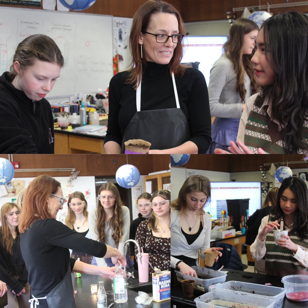 Marianapolis's tweet image. Planting plants and witnessing Ms. Parker&apos;s scientific magic tricks are the best kind of Bio classes! 🌱 🌿 🧪 #biology #science #scienceclass #plants #planting #nature #garden #studentlife #learning #insidetheclassroom #plantcare #greenthumb #marianapolis #marianapolisprep
