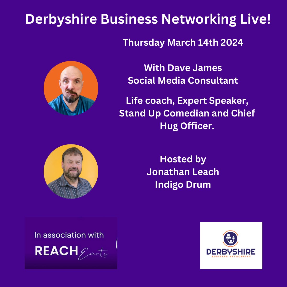 I it's all set to be a really enjoyable Derbyshire Business Networking event! A few tickets remain

So why not come and meet some fantastic new people, in a very relaxed environment at a great venue, <a href="/ReachEventsUK/">ReachEventsDerby</a> and also hear from Dave James!

Tickets:  bit.ly/DBNMarch2024