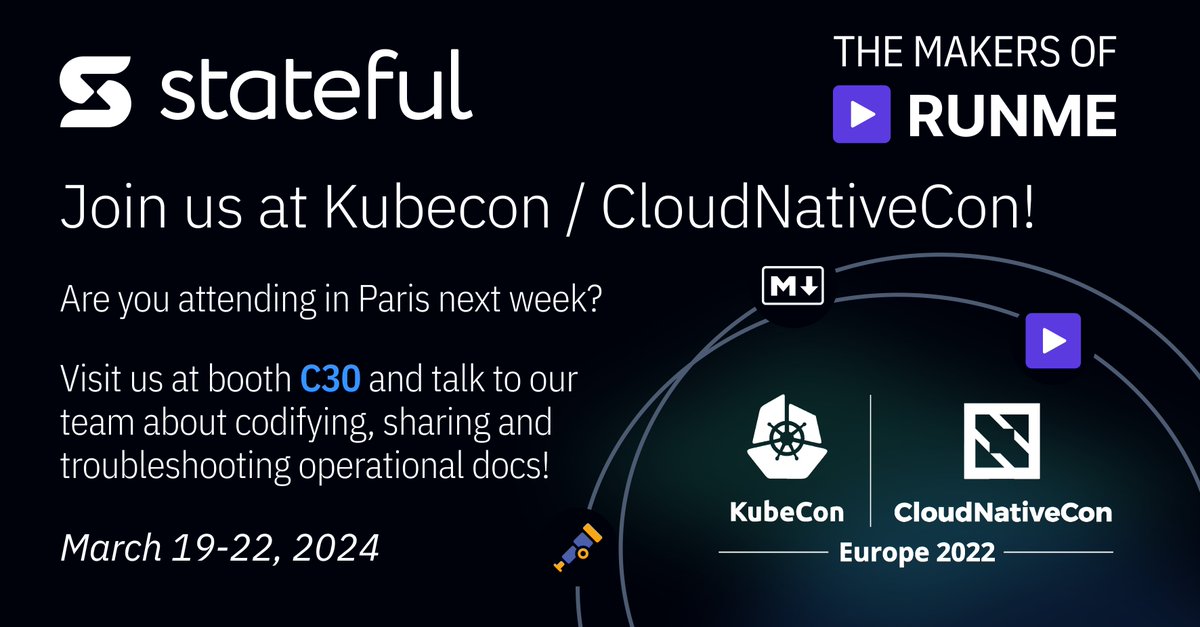 Come hang out with us at booth C30 at Kubecon!

#KubeCon #cloudops <a href="/runmedev/">runme</a>