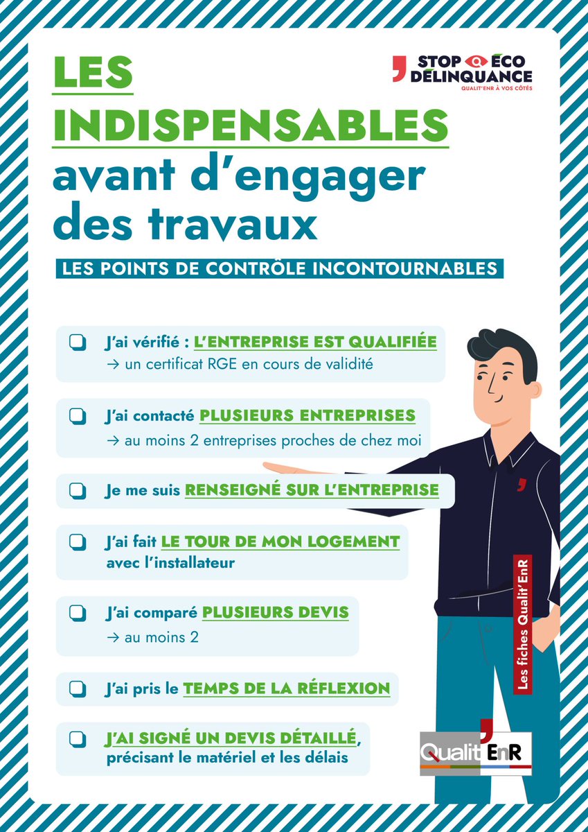 Lutte contre l'éco-délinquance #EnR, @qualitenr s'implique et informe les consommateurs 👌👍  #RénovationÉnergétique #ProtectionConsommateur #QualitEnR #ÉcoDélinquance