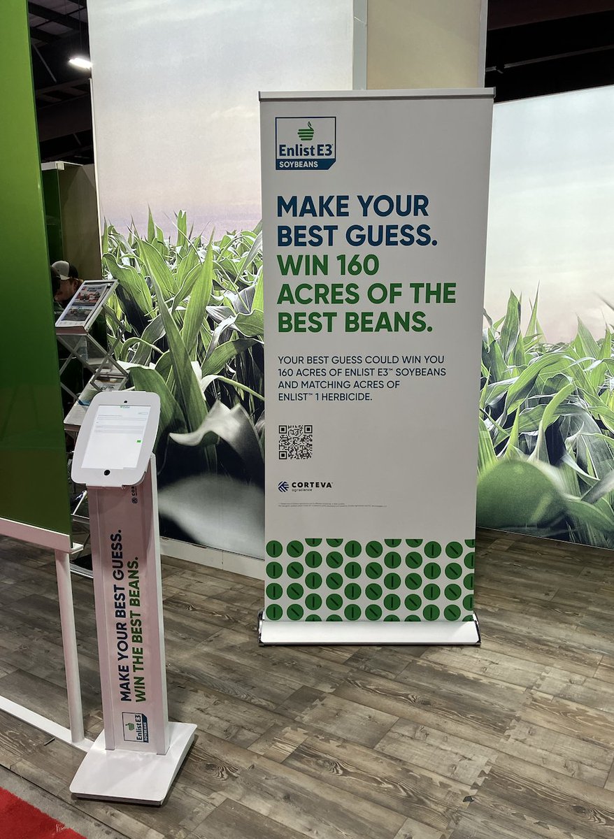 CortevaCA's tweet photo. Checking in from the Ottawa Valley Farm Show.
Stop by the Corteva booth to take your best guess in our Count the Beans contest using virtual reality! Stand in a virtual #soybean field and see the #EnlistE3 jar full of beans.
#OVFS24 @OttawaFarmShow https://t.co/WR6uanlOE7
