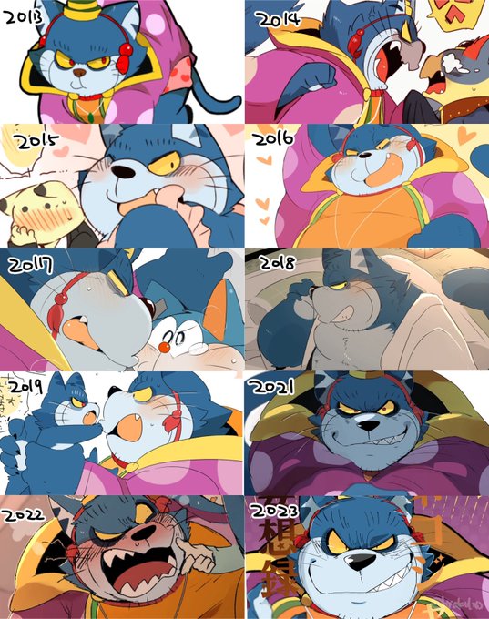 ネコジャラ様で見る絵柄の変化 