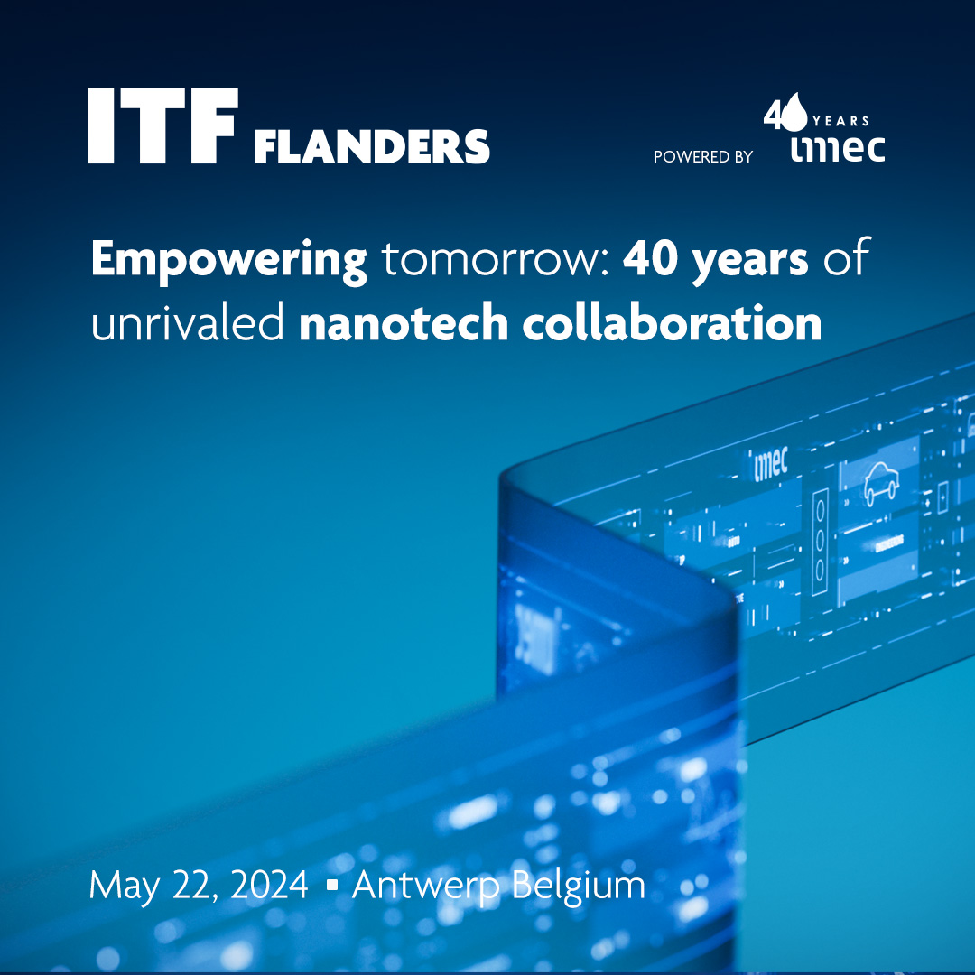 Vier samen met ons 40 jaar van ongeëvenaarde nanotechsamenwerking op #ITFFlanders! Op 22 mei brengen we belanghebbenden uit alle sectoren samen voor een inspirerende tech-conferentie. Ontdek hoe imec Vlaamse bedrijven & beleidsmakers ondersteunt! imecitf.com/2024/flanders