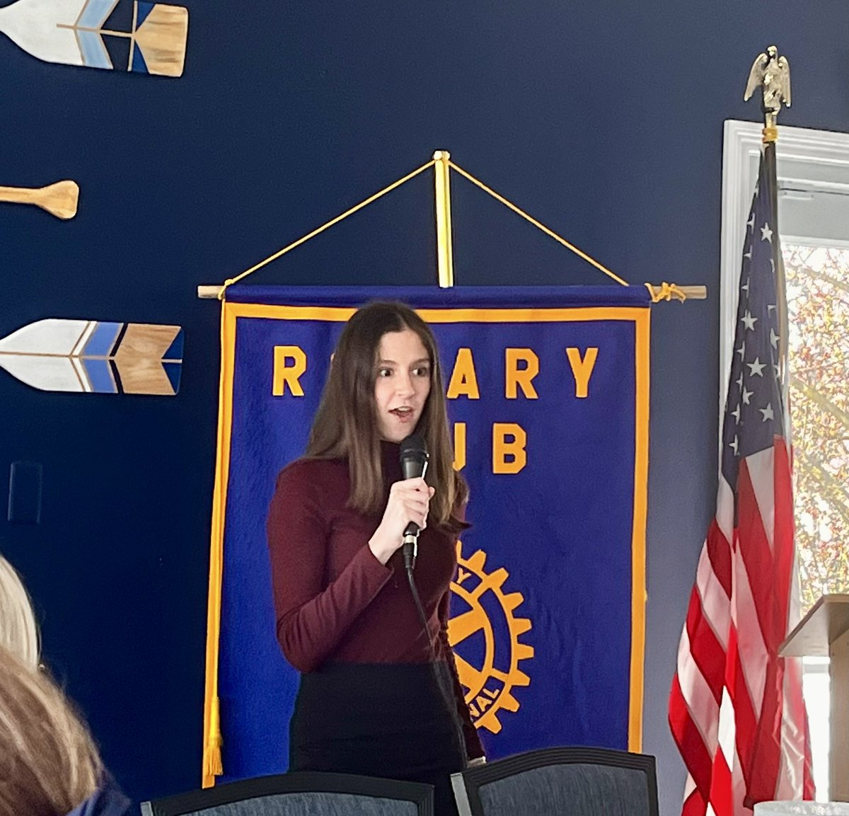 Huron_Supt's tweet photo. Tuesday means Huron Rotary day! Today’s program included 3 Huron students delivering their Rotary 4 Way Speech. Truth. Fair. Goodwill. Beneficial. #OneHuron https://t.co/tV41fVSgKJ
