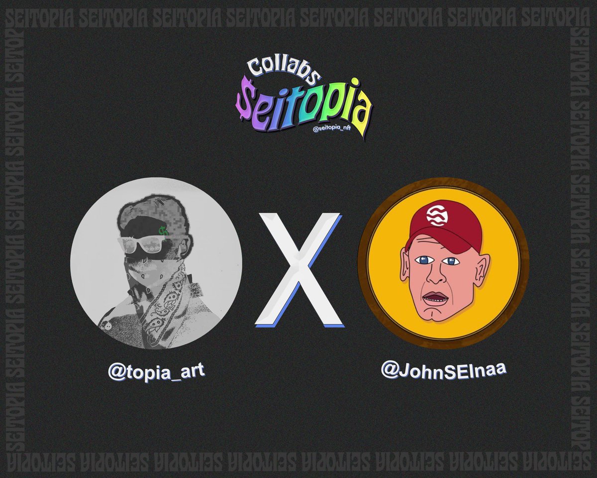 topia_art's tweet photo. Glad to announce Topia's partnership with @JohnSEInaa for their $SEINA coin! 

Delisted Topia holders will receive $SEINA airdrops. 🪂

You can’t SEI me. 🖐🏻 https://t.co/F8qHHOsHg3