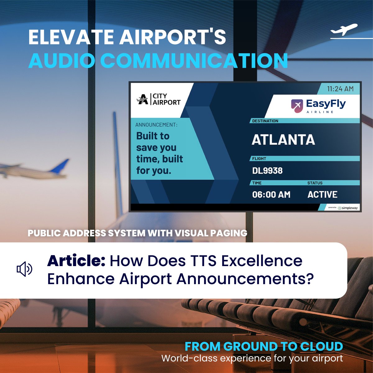 Simpleway is making waves in the world of airport announcements with its advanced #TTS Editor. This powerful tool integrates with the flight data, enabling dynamic and human-like announcements. 

Our commitment to TTS excellence in latest article: airport.cx/news/ttseditor