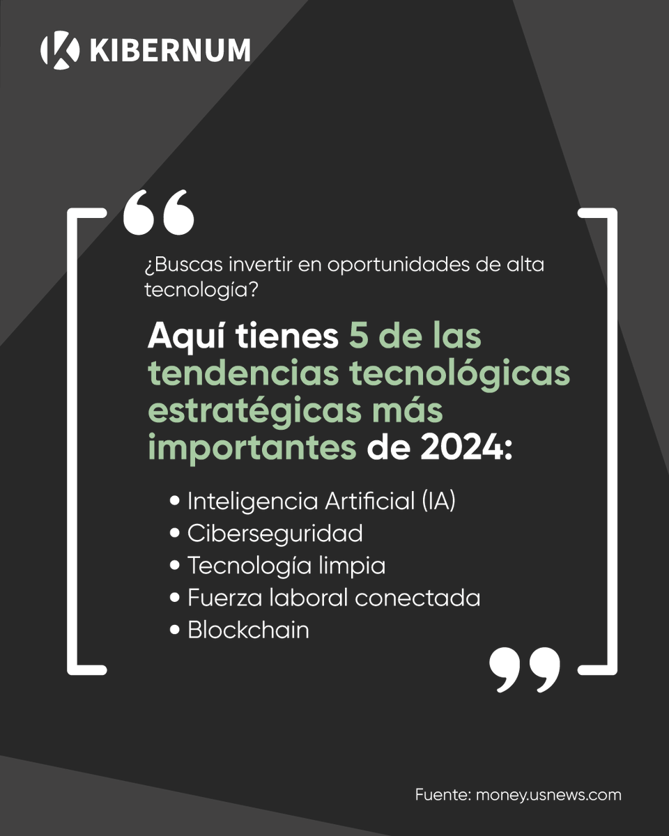 ¡Descubre el futuro de los negocios con las principales tendencias tecnológicas para 2024! 👨🏻‍💻🚀  

¿Sabías que el increíble éxito de ChatGPT, el chatbot de inteligencia artificial, alcanzó a 100 millones de usuarios en tan solo 2 meses? 

Este hito marca el comienzo de una era