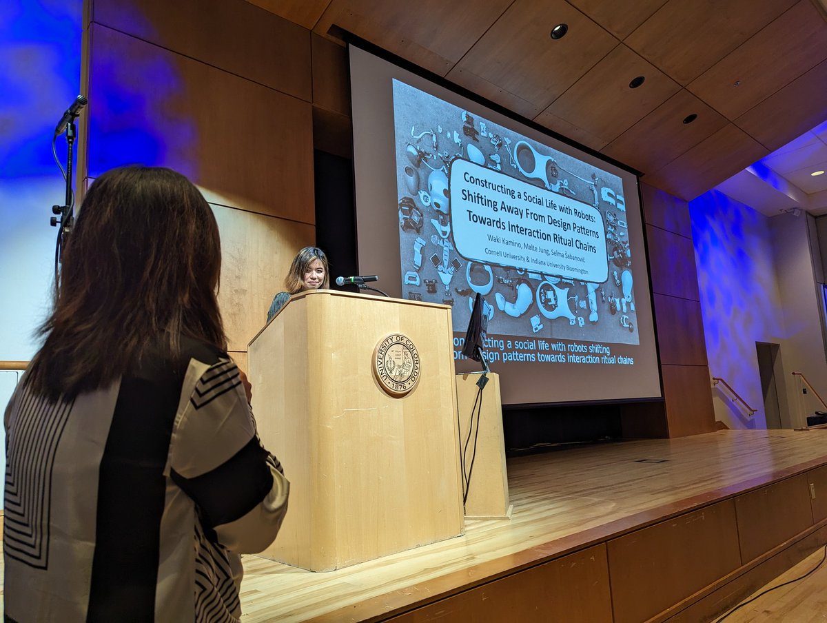 And we're off with our first #HRI2024 talk!! Very excited crowd for <a href="/KaminoWaki/">Waki Kamino</a>'s presentation!