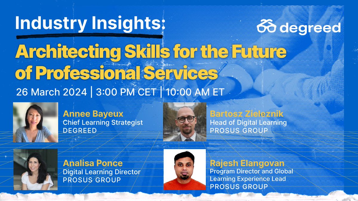 For the Professional Services industry, skills are at the core of their product—often, skills are the service they provide. Join L&D pros from @Prosusgroup for an in-depth conversation about skills in the industry, led by our own Annee Bayeux: bit.ly/42K9gxi