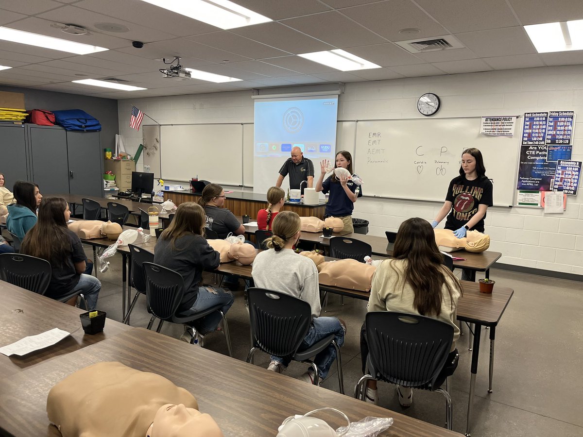 8th grade Sevier CTE Center tour. North Sevier students learning about EMT course from Mr. Brady  #seviersdstrong