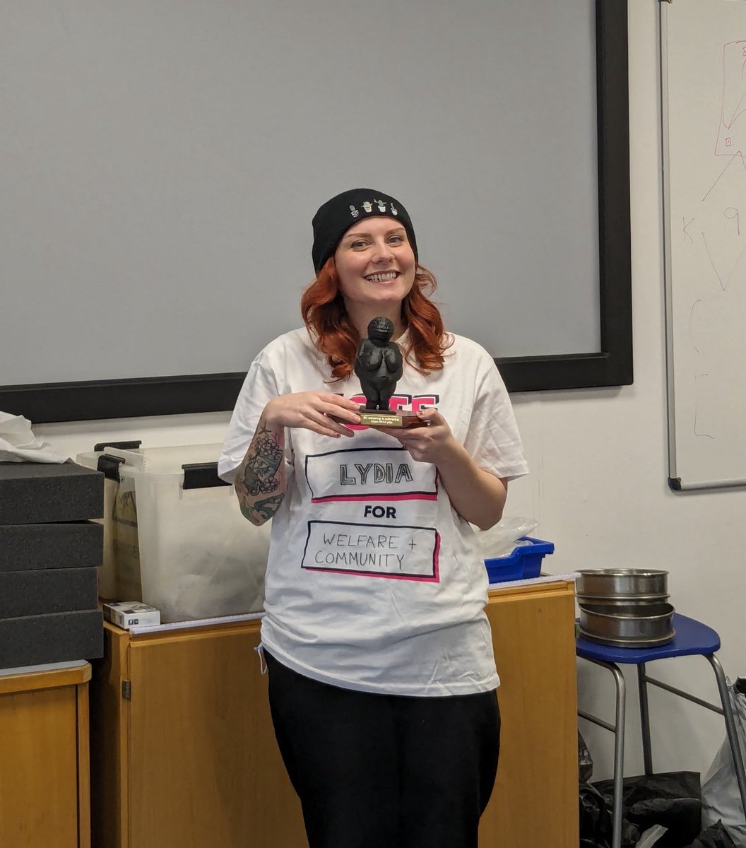Huge congratulations to PhD student Megan Russell, who won the Department of Archaeology & Anthropology's Athena SWAN prize for her work supporting the principles of equality, diversity and inclusivity in the department - reaction shot of her unveiling of the amazing trophy!