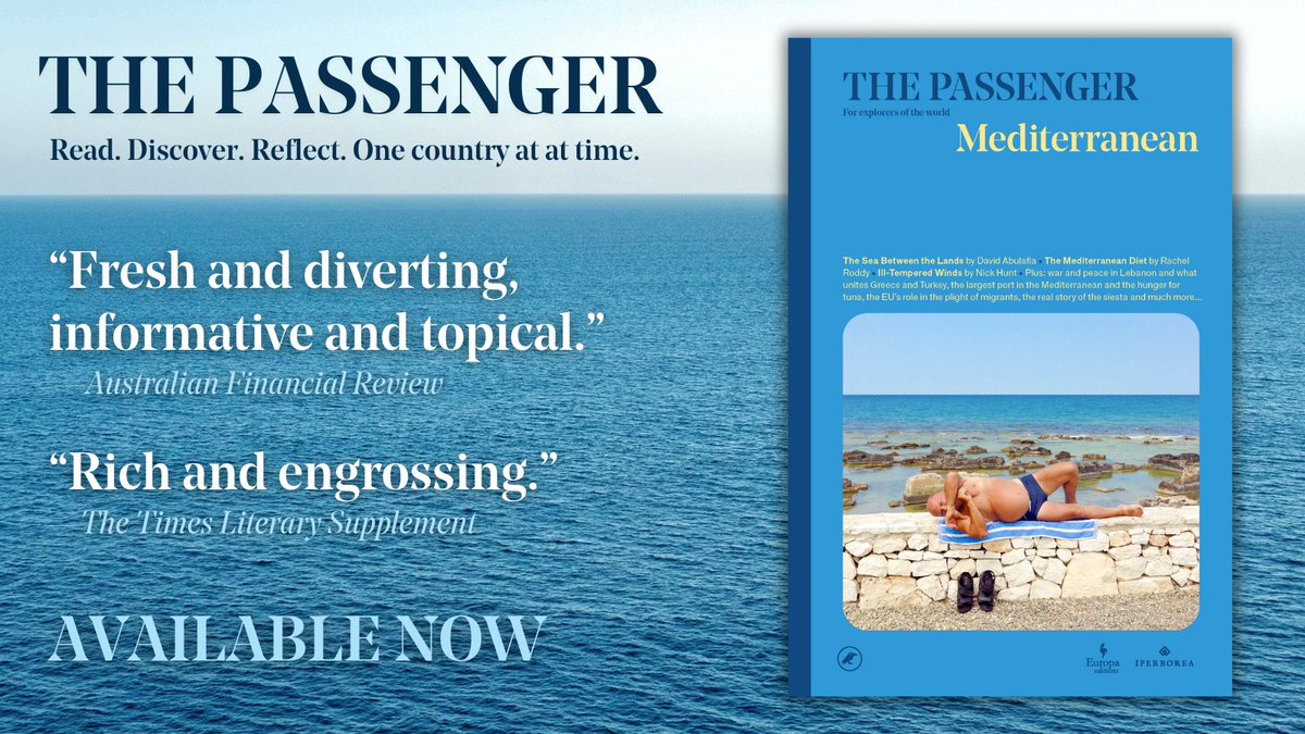 Happy #PubDay to THE PASSENGER: MEDITERRANEAN! 🌊 Discover one of the world’s most complex & fascinating regions, with articles by Leïla Slimani, @racheleats, David Abulafia, & many more. europaeditions.com/book/978178770…