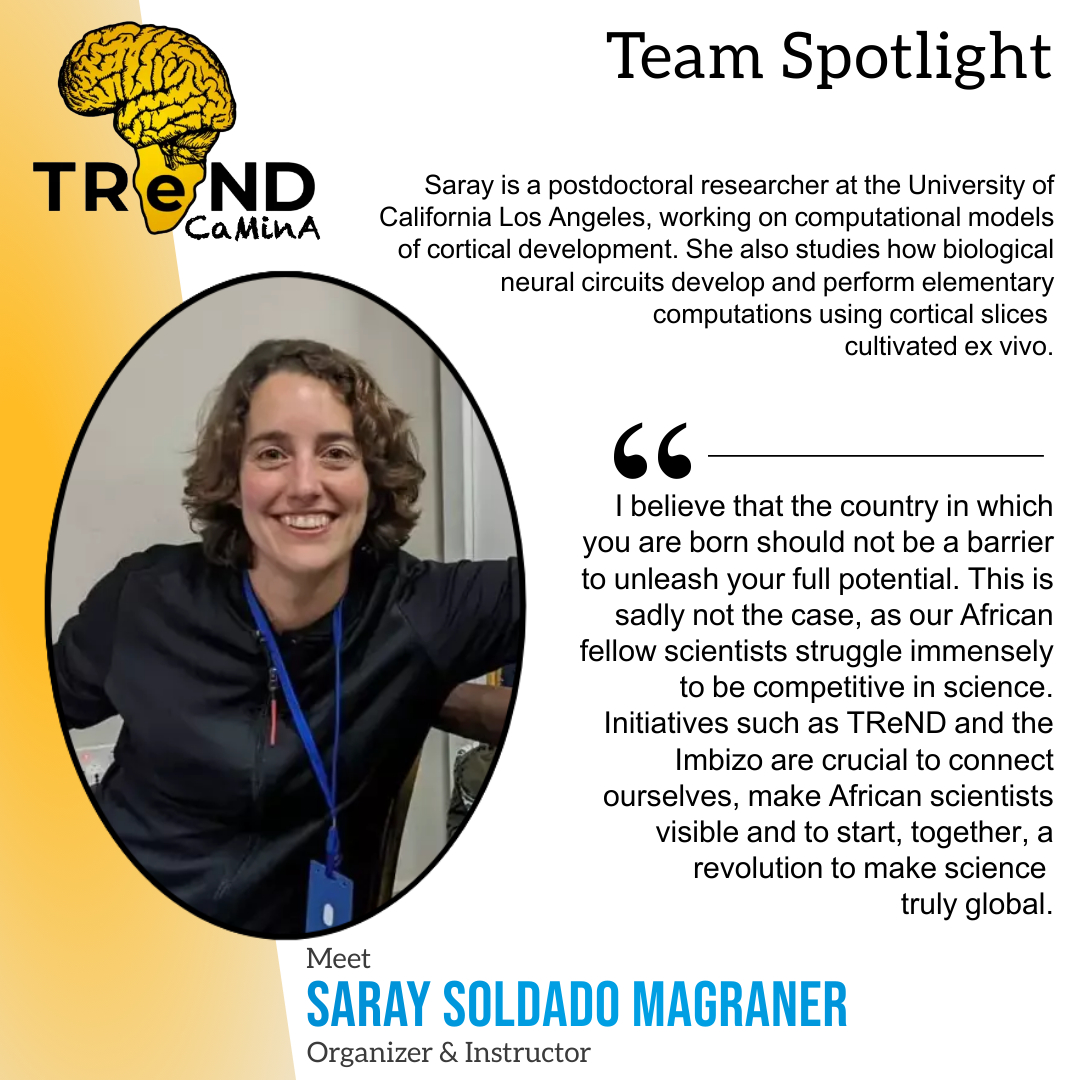 We are happy to introduce you to <a href="/saraysoldado/">Saray Soldado-Magraner</a>, a postdoctoral researcher from <a href="/UCLA_BRI/">Brain Research Institute</a>.

Saray is a member of the Organizing Team and an Instructor at the course 👩‍🏫

Thank you Saray for your initiatives regarding the course! 🤗 #VolunteerAppreciation