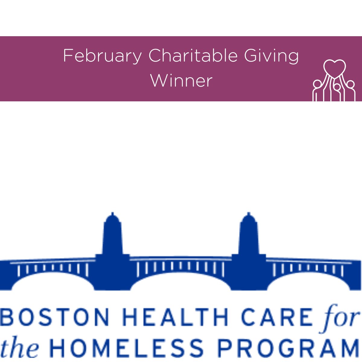 Each month we compile a selection of esteemed non-profits and offer a chance for #TeamSP to vote on a monthly #CharitableGiving Winner. This month's winner is Boston Healthcare for the Homeless Program.

#charity #donation #biotechboston