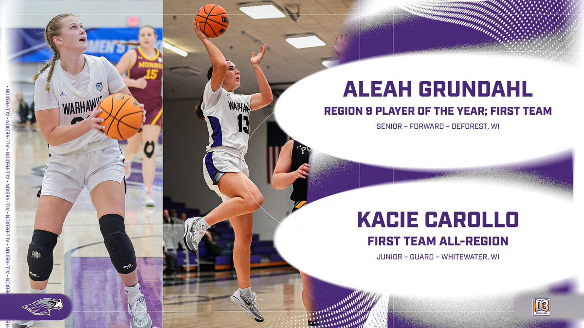 Big Congrats to Aleah and Kacie for all their hard work and dedication to our program!! They both deserves these accolades and more! We are extremely proud of them and very thankful to have them in our program!! 

d3hoops.com/awards/all-reg…

#IWWDN || #d3hoops