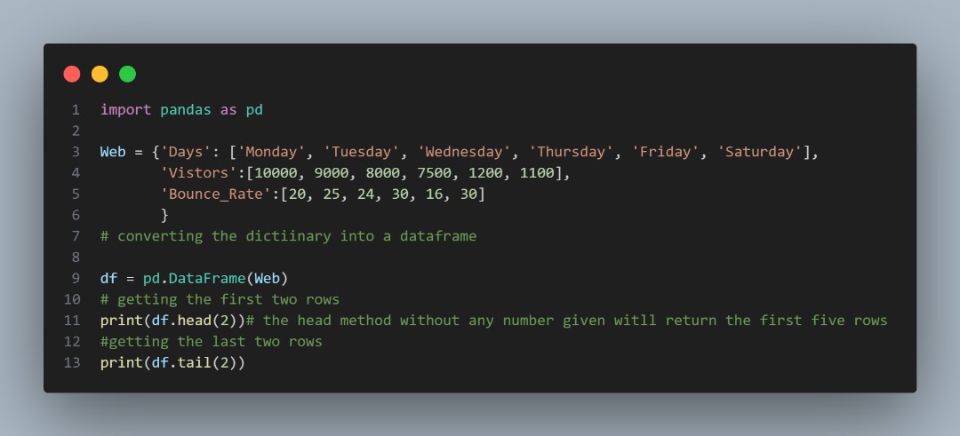 JuliusEl1's tweet image. Day 5/100
Today I started with Pandas. I couldn't do much because I had a lecture and also have to prepare for my upcoming quizzes. Here are what I was able to do:
#100DaysOfCode
#PythonforDataScience