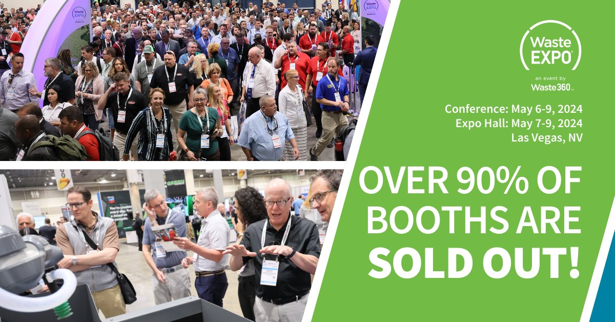The #WasteExpo 2024 floor plan is over 90% full! Grab your booth today to showcase your organization's innovations, increase your brand presence, and find your next customer before prime locations are sold out! Learn More: utm.io/ugFZU