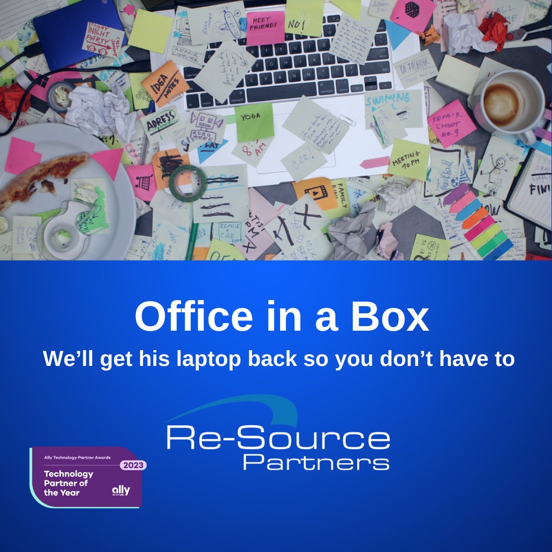 RPITAM's tweet photo. Today is National Organize Your Home Office Day! Did you know that Re-Source Partners' Office in a Box service not only ships out equipment, we arrange for it to be returned too? https://t.co/bHYfDQ1AxV