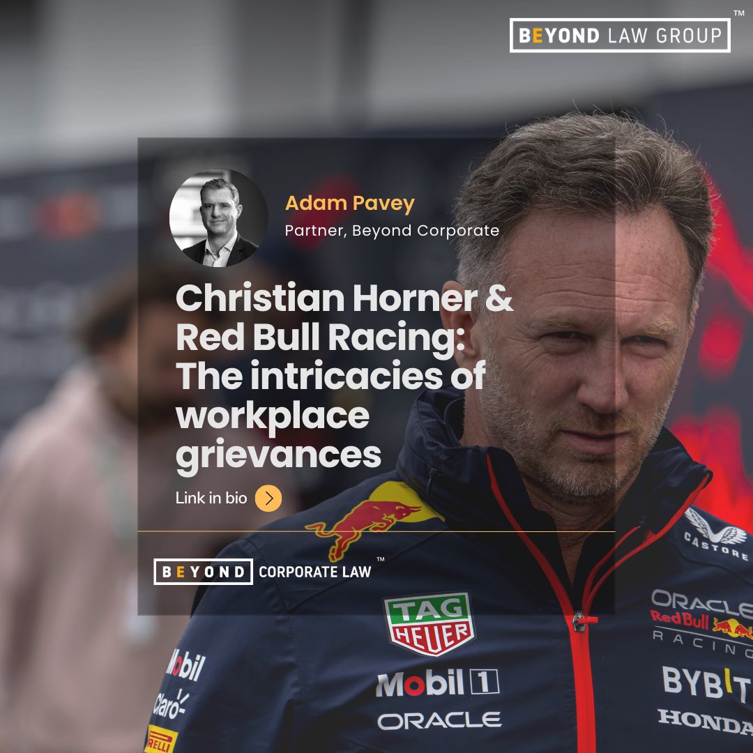 In light of recent developments in the @redbullracing controversy, Adam Pavey looks at implications for Employers and HR professionals and the call for ethical leadership. rb.gy/c5whmg #christianhorner #redbull #f1 #maxverstappen #corporatelaw #employmentlaw #mcr