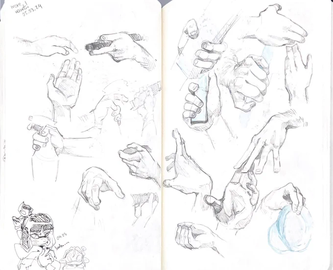 Hand studies from last week ft mini inklings ;3 