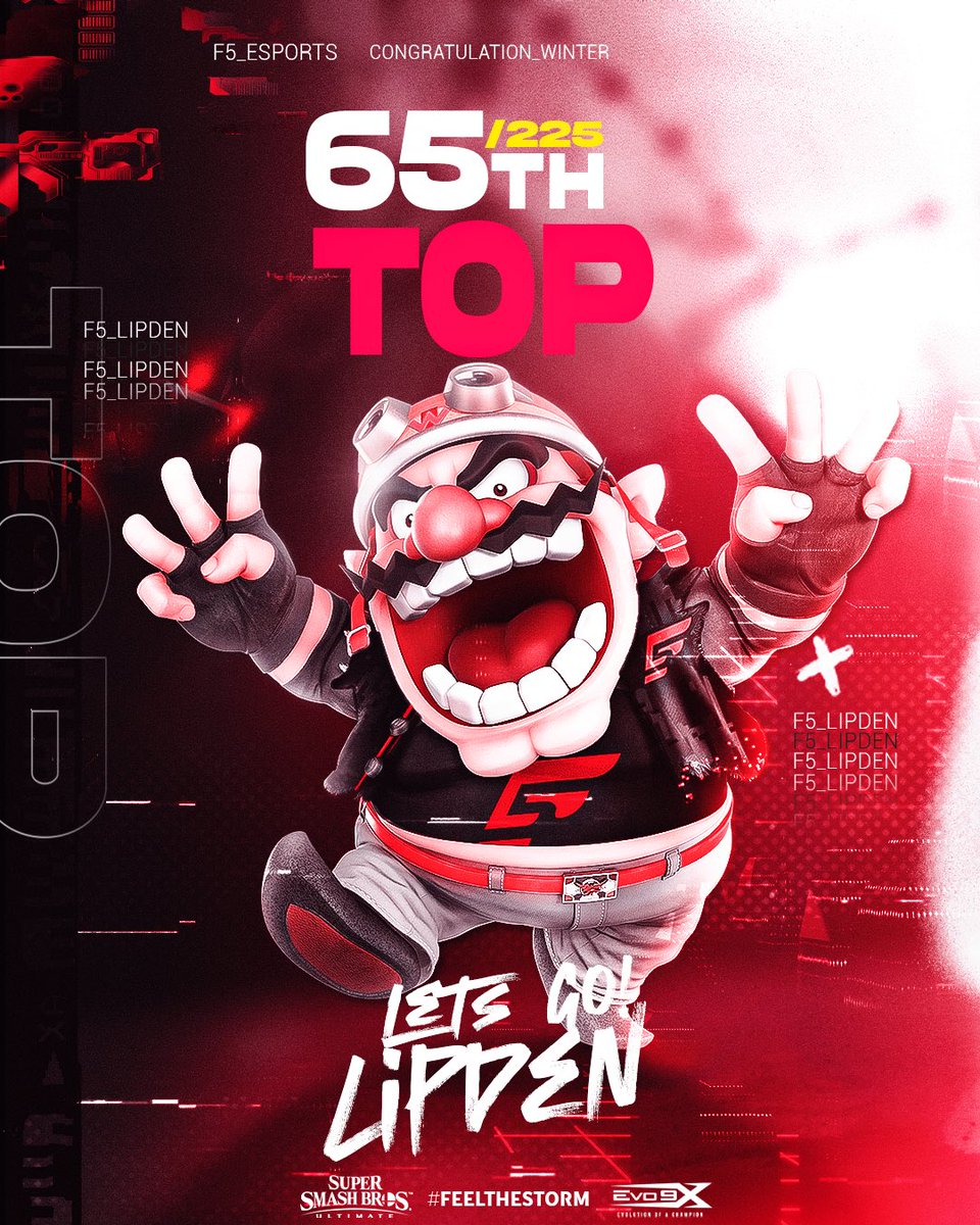 F5_HQs's tweet photo. Great placement at cirque 3 by the goat @LipdenSSB!! We love smash bros, we love Lipden!!
#InWarioWeTrust | #F5Smash https://t.co/wKWapizGdz