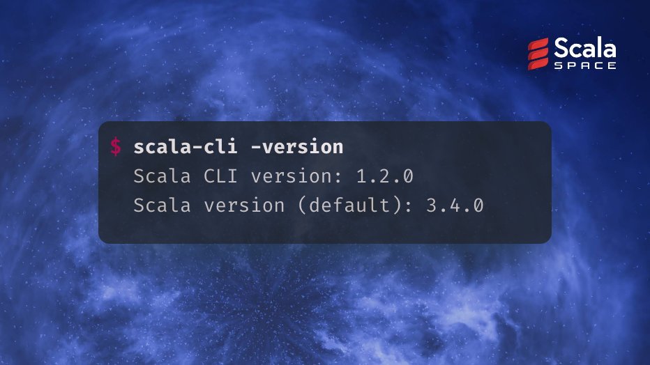 #ScalaCLI v1.2.0 is out now!
Major updates include:
• Support for Scala 3.4.0, 3.3.3, 2.13.13 & 2.12.19 (we've been busy!)
• Scala Next (3.4.0) is now the default
• The LTS tag now points to Scala 3.3.3
• Remapping EsModule imports at link time with Scala.js is a breeze now👇
