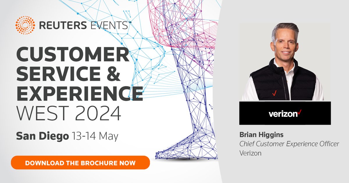 🔍Exciting keynote alert! Join Brian Higgins, Chief Customer Experience Officer at <a href="/Verizon/">Verizon</a>, as he discusses the future of customer service &amp; experience. Learn strategies to prioritize, personalize, and stay ahead of evolving expectations. Don't miss out: bitly.ws/3fzjt
