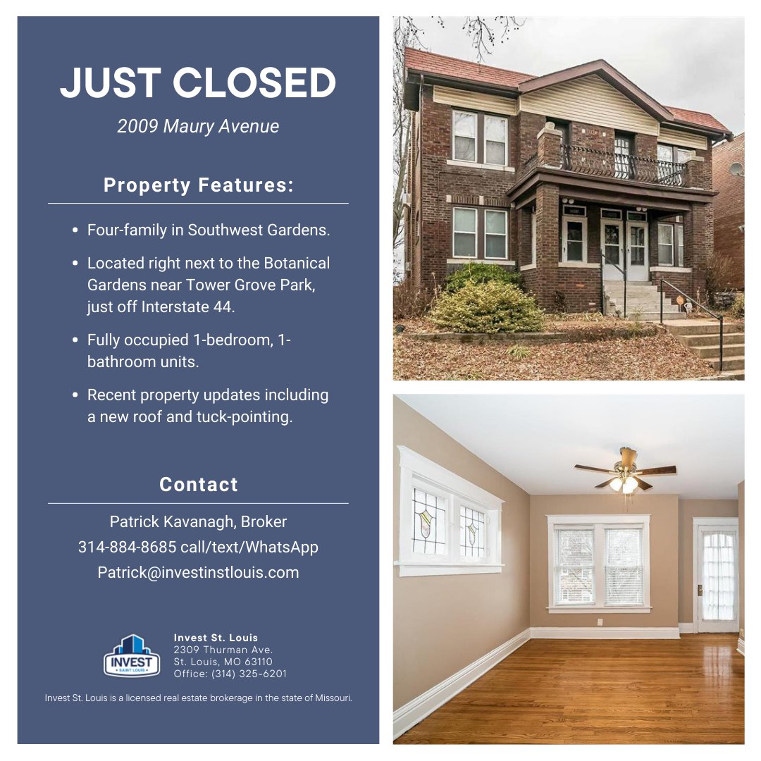 Invest_St_Louis's tweet image. Another successful closing! 💼 Reach out to the listing broker for more investment opportunities available now.

#RealEstateInvesting #InvestmentProperty #PropertyClosing #RealEstateROI #InvestmentSuccess #ProfitableInvestment