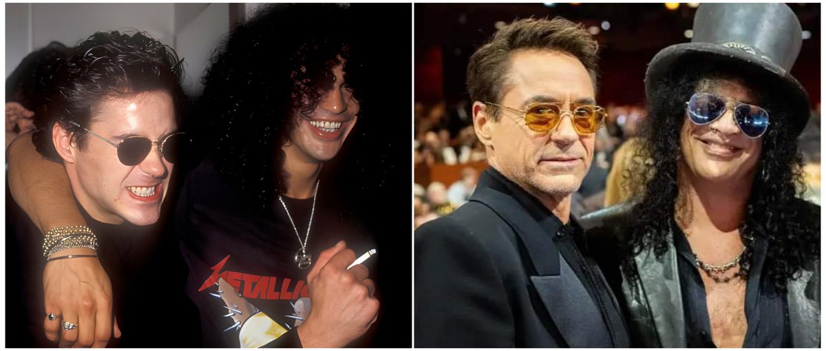 Slash y Robert Downey Jr. 
1988 / 2024