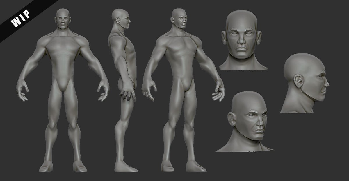 heredia_guillen's tweet photo. WIP character for a game commission with hairstyle and moustache. #zbrush #stylized #3d #3dcharacter #zbrush #stylizedcharacter #madewithzbrush #Blender #Blender3D #3dart #character #WIP https://t.co/3huMxGTQbM