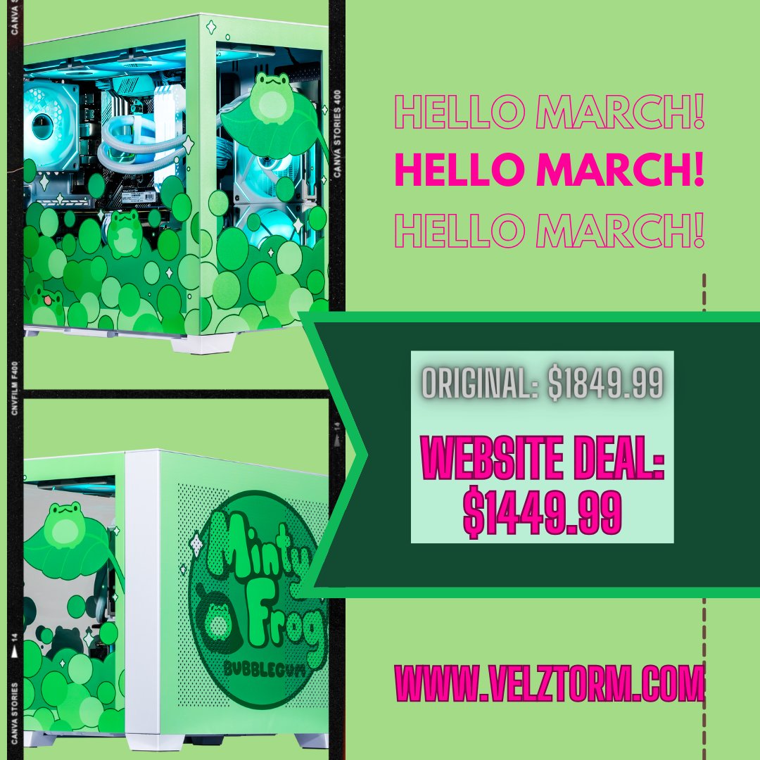 velztorm's tweet photo. Our Minty Frog is this month's DEAL! Come check it out! https://t.co/kAuTVyryG9
FOLLOW US and TAG SOMEONE who you needs this ASAP!
#velztorm #pcbuild #pcbuilder #pcdesktop #desktop #desktoppc #desktopsetup #gamer #gamingdesktop #pcgaming #pcgamingsetup #kawaii #kawaiisetup https://t.co/tnQhTlMZFs
