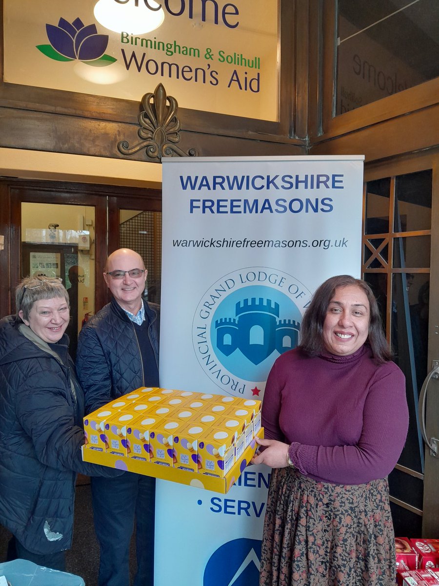 A huge thank you to the Provincial Grand Lodge Of Warwickshire for donating 151 Easter Eggs for our women and children in refuge! These will bring big smiles and happiness to our service users🙂