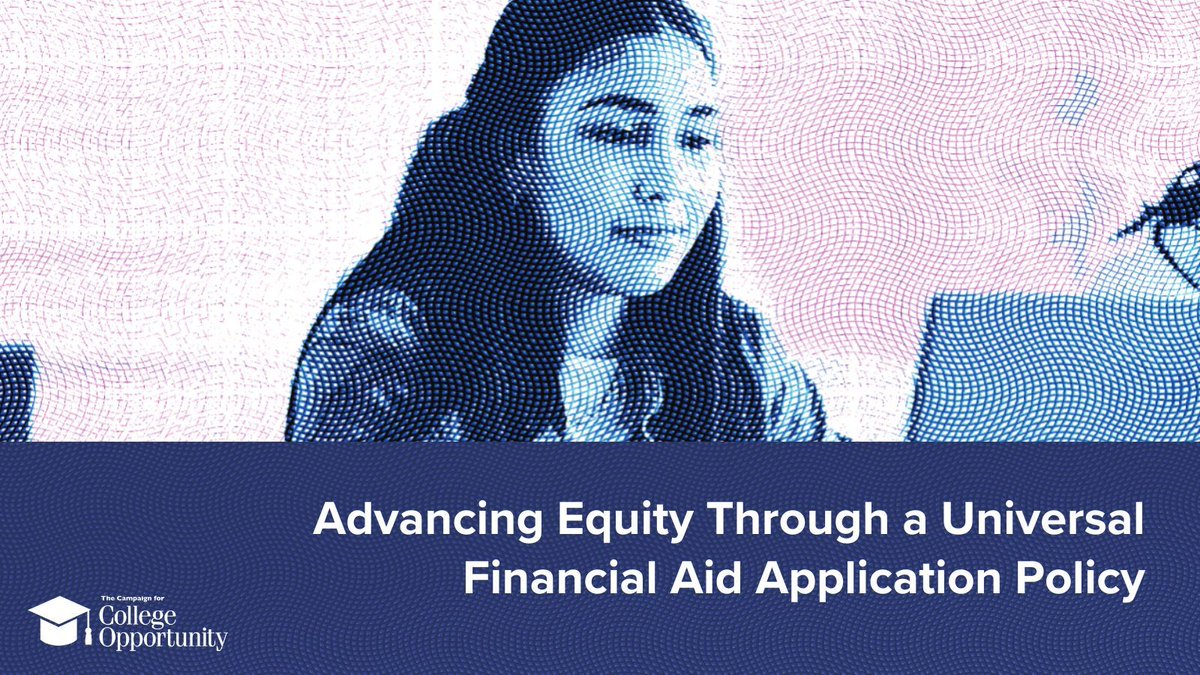 When students know they’ll receive grant aid for college, their chances of earning a degree increase! Universal financial aid application policies can ensure more students are supported go to college & succeed while closing racial equity gaps. Learn more: buff.ly/433ug26