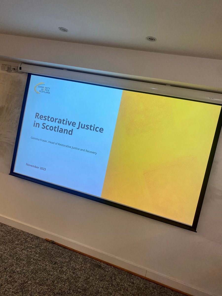 Our RJ team is out and about again! Today our Head of RJ, @ComJusScot_Gem , is delivering a guest lecture at @UniStrathclyde on criminal justice issues and the role of #RJ within it. Grateful and excited to engage in the discussions with the young minds! #RestorativeJustice