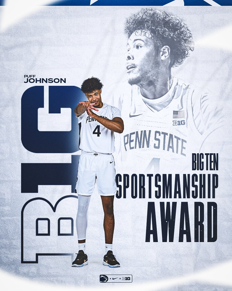 Always leading by example, co-captain @PuffJohnson14 is our Big Ten Sportsmanship Award honoree 🫡 #WeAre | bit.ly/AllBigTen2024