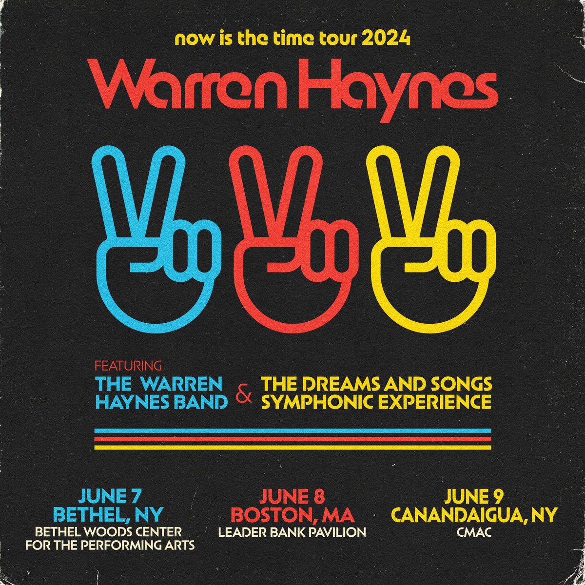 WHB 'Now Is The Time' Tour presale starts tomorrow at 10am local! PW: WARRENPEACE warrenhaynes.net