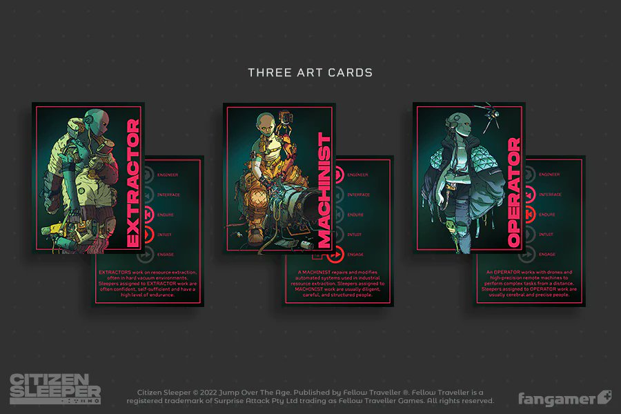 Meet Citizen Sleeper, switch edition 👋

Get the game on a tiny pink cart and also grab:
- Stickers!
- A map/poster!
- Class cards!

🚀Available on fangamer.com