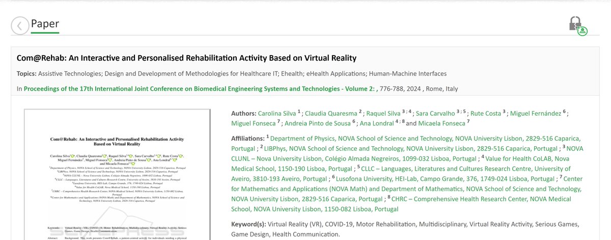 We are delighted to present our latest publication. For further details, please visit the provided link. #terminology #health #VR #communication #Linguistics scitepress.org/PublicationsDe…