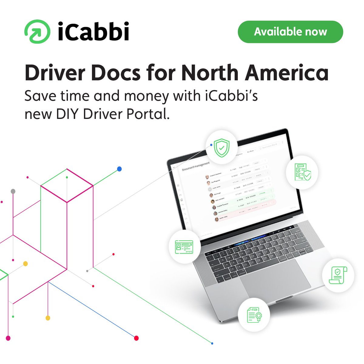 Driver Docs is now available for North American customers! 🙌 Enjoy saving time and money with faster, easier driver onboarding and record management. Find out more here: icabbi.com/platform/drive… #icabbi #taxi