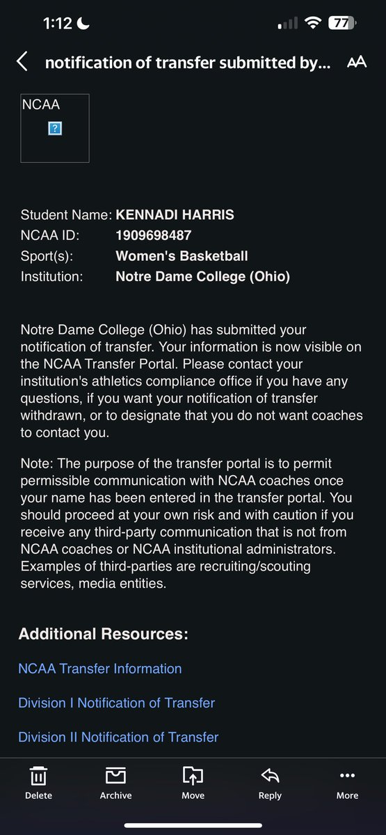 With the unfortunate closing of Notre Dame College, I have officially put my name in the transfer portal !