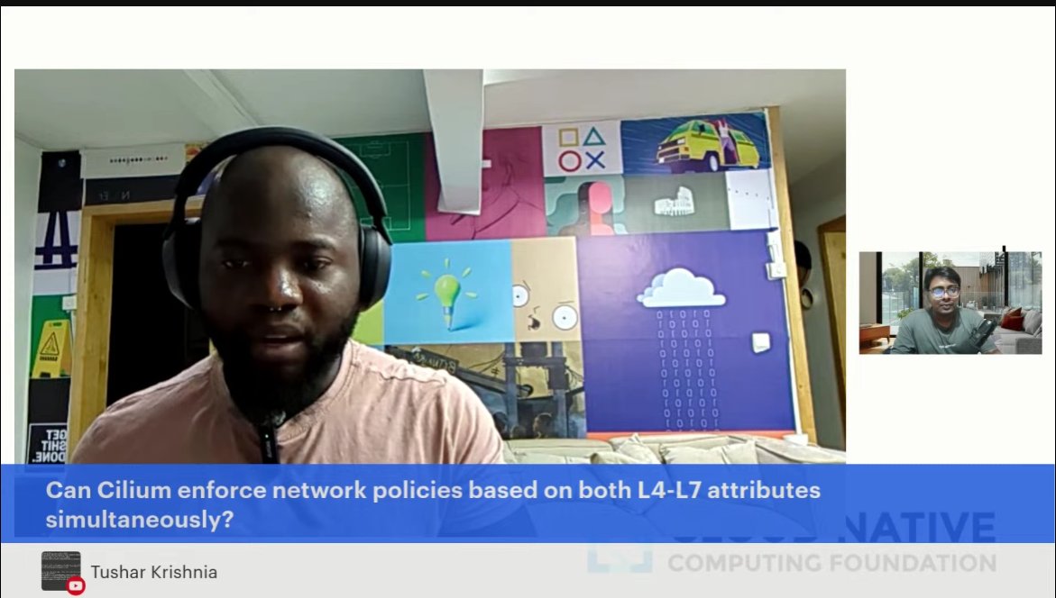 Thank you @CloudNativeFdn for an amazing webinar on Cilium Network Policies with @ArahPaul 
@mitul_shahriyar
Explored Cilium, #Kubernetes network policies, use of Kafka, gRPC etc.