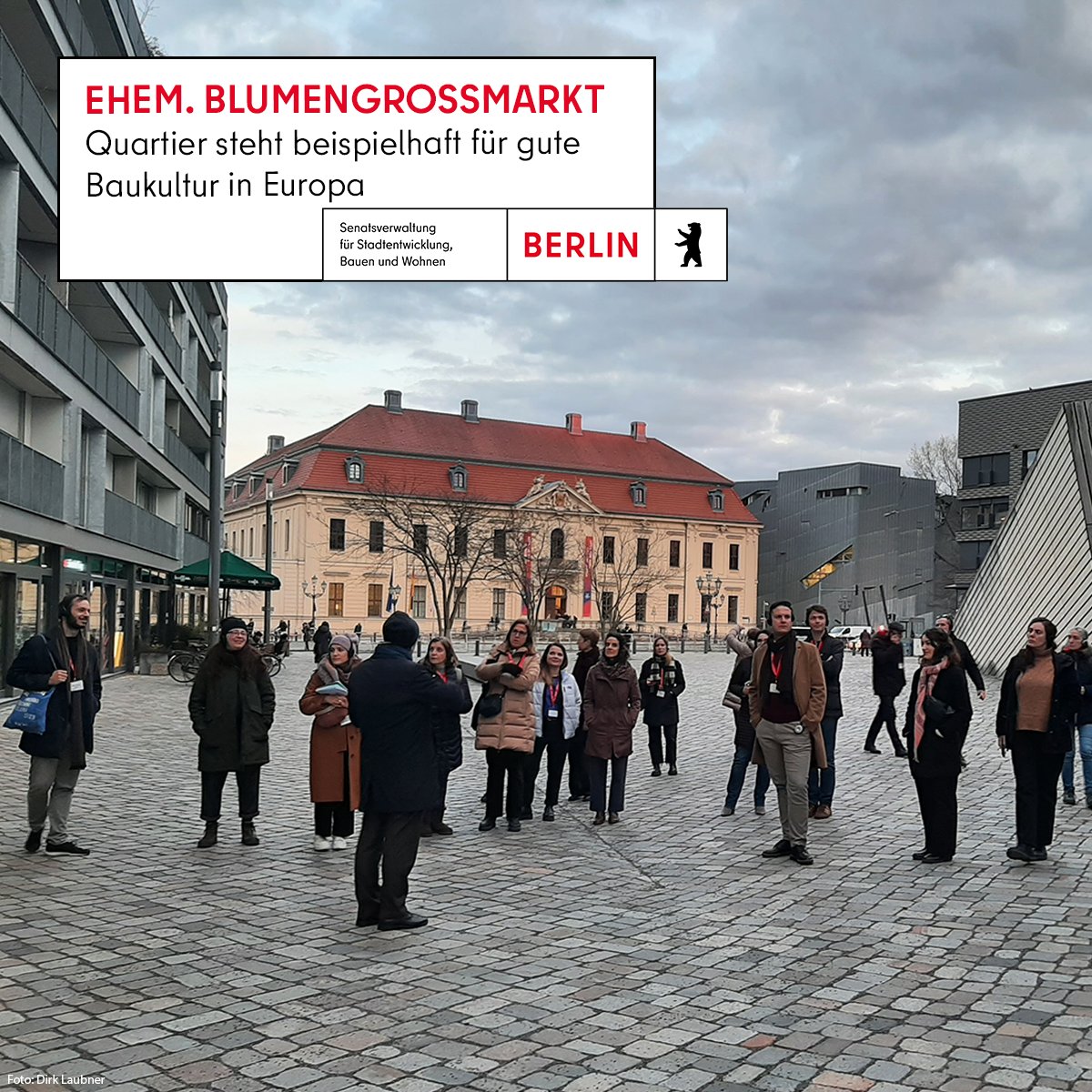 SenStadtBerlin's tweet photo. Das Quartier am ehemal. #Blumengroßmarkt wurde als eines von 30 Projekten in einen europäischen Katalog für gute #Baukultur aufgenommen. Seit gestern besucht eine Gruppe aus Expert:innen für #Stadtplanung und Architektur Berlin, um sich über das Quartier zu informieren.@BA_Xhain https://t.co/4TF7tnZE5d