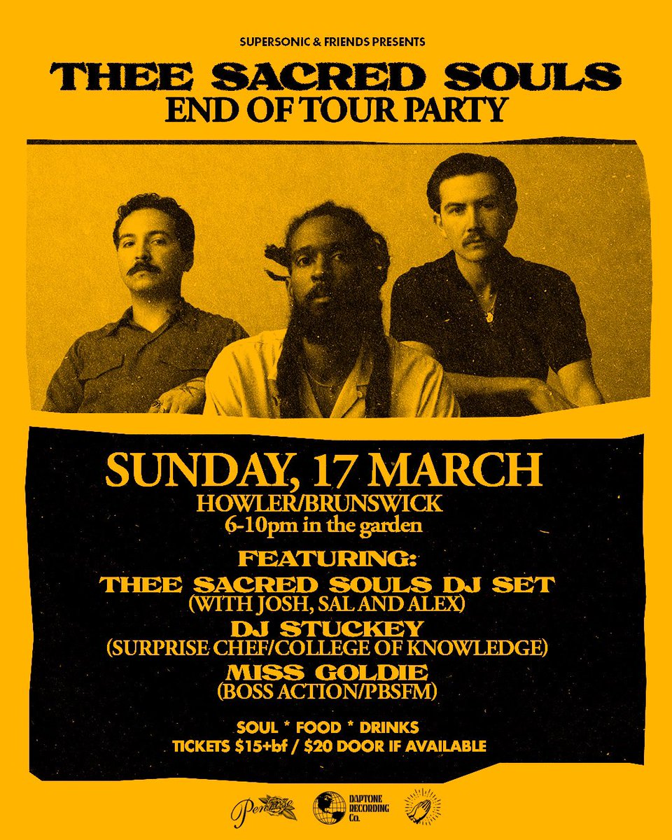 Closing out our Australia tour with an end of tour party this Sunday, 17 March. Tickets on sale now at moshtix.com.au/v2/event/thee-…