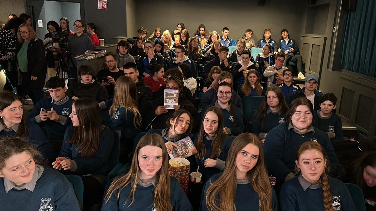 TY students with Year Head Ms Murphy and English teachers Mr O’ Connor and Ms Hurley attended @firstcut_youthfilmfestival today in the @regaltheatre in Youghal. Students were given the opportunity to watch their own films which they made as part of the Cork Young Filmmakers one…