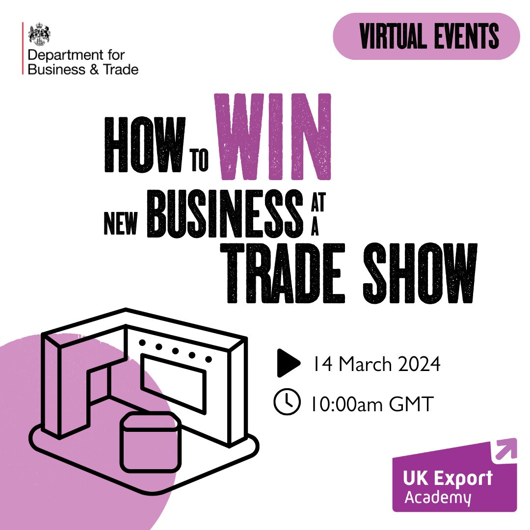This exciting new masterclass offers specialised information for companies planning to exhibit or participate in trade show exhibitions. Book now 🔗 ow.ly/YQp850QRuxC #export #tradeshow #UKExportAcademy @lothianschamber @bgeastlothian @ExpoStars