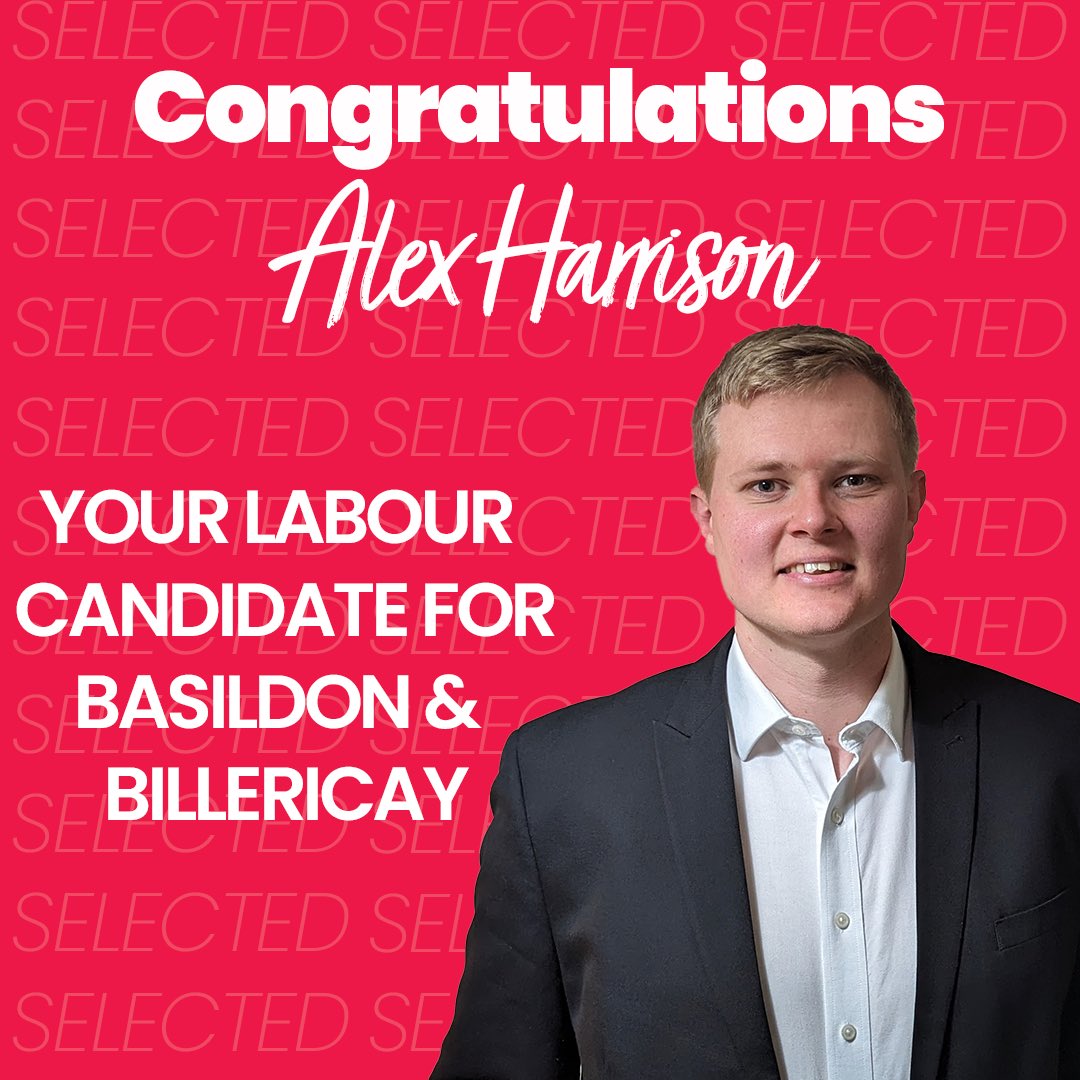 Congratulations Alex Harrison, Labour’s Parliamentary candidate for Basildon and Billericay!