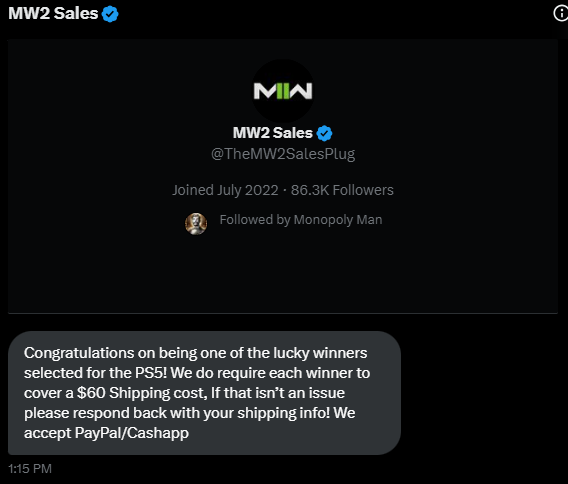 WIA_Rank's tweet photo. @Jake84959883 @UPhiltered @TheMW2SalesPlug Just seen the same thing, don't give out any info to them. https://t.co/j5TEfL88aZ