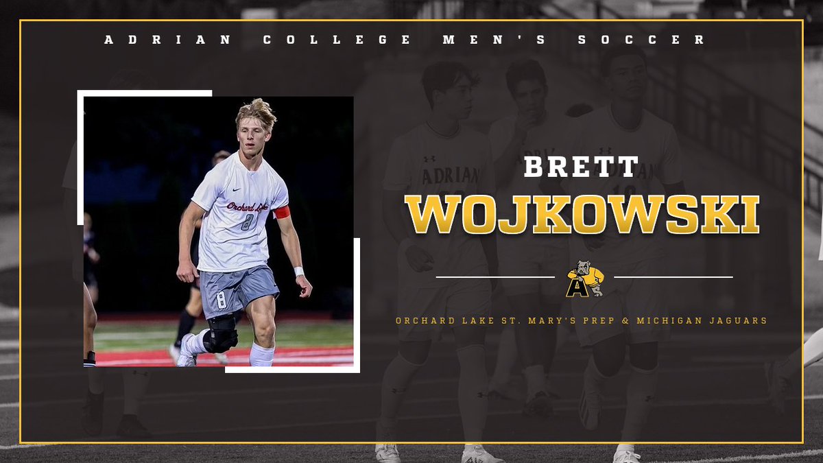 🚨 We are excited to announce the commitment of Brett Wojkowski for Fall 2024.  

Brett is a central midfielder, that currently attends Orchard Lake St. Mary's Preparatory, and plays his club soccer at <a href="/MichiganJaguars/">Michigan Jaguars FC</a>

Welcome to Adrian, Brett!   

#GDTBAB